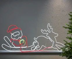 NEOLED Siluett Tomte & Ren 1008LED 1,8m Flerfärgad IP44