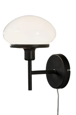 NEW AUGUST Vägglampa 25cm Svart/Vit
