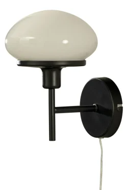 NEW AUGUST Vägglampa 25cm Svart/Vit