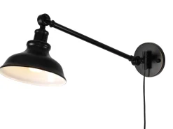 NEW HAVEN Vägglampa 60cm Antiksvart/Gulddekor