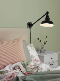 NEW HAVEN Vägglampa 60cm Antiksvart/Gulddekor