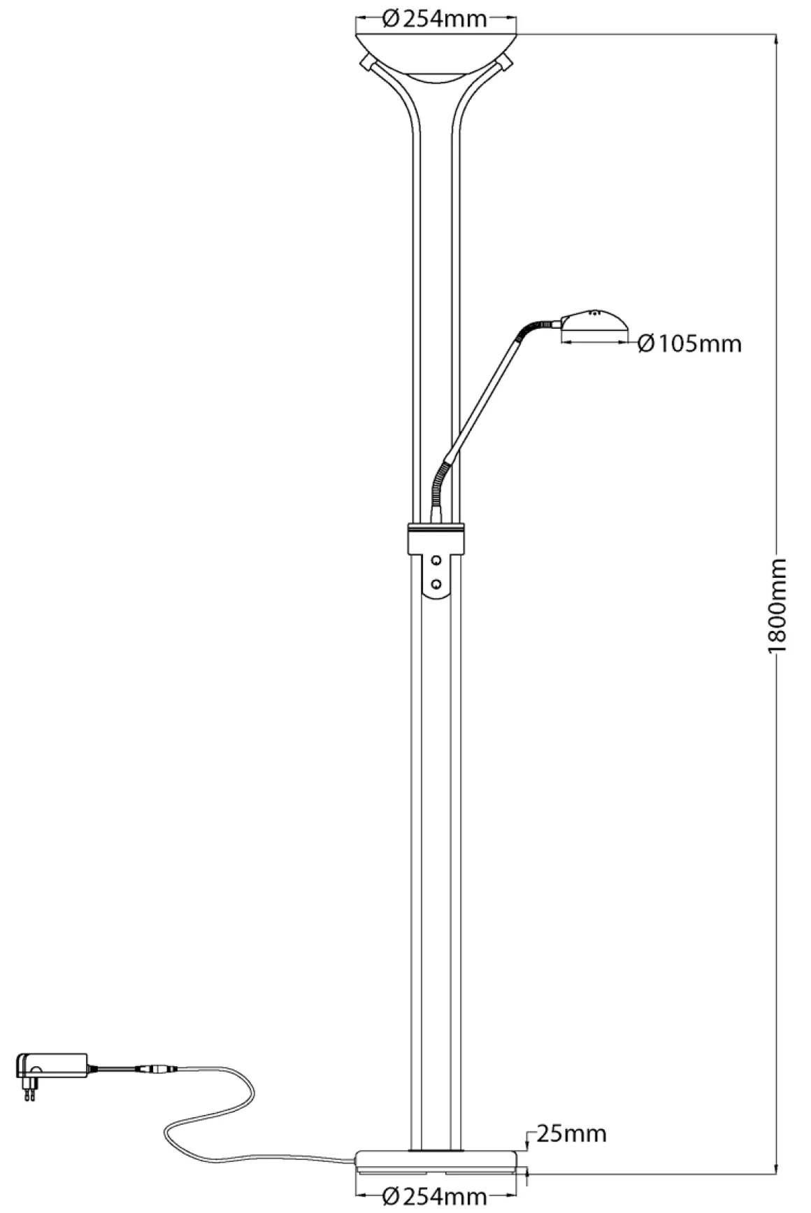 NICE Golvuplight LED 179cm Vit