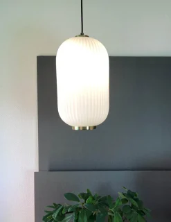 NICKI Takpendel 20cm Borstad mässing/Vit