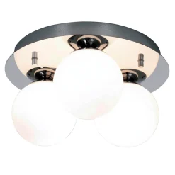 NICOSIA Plafond Bad 3L 25cm Krom/Opalvit IP44