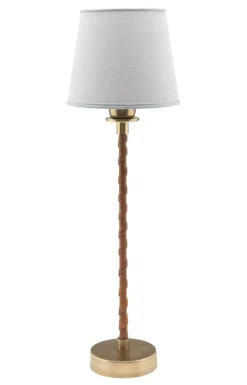 NORA Lampfot 46cm Läder/Antikmässing