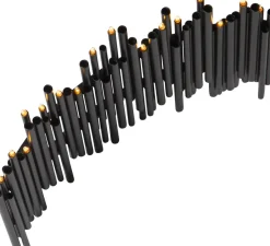 NOTE Ljusstake 16L 35cm Svart