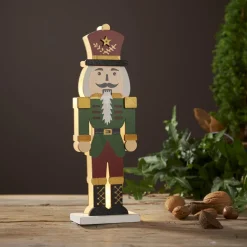 NUTCRACKER Bordsdekoration Batteri 25cm Grön/Röd