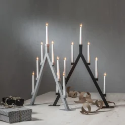 OLIVER Ljusstake 7L 75cm Grå