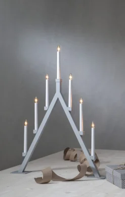 OLIVER Ljusstake 7L 75cm Grå