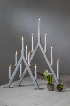 OLIVER Ljusstake 7L 75cm Grå