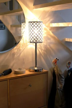 ORIVA Bordslampa Kristall K5 52cm Krom