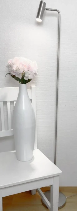 ORIVA Golvlampa 145cm Borstad Nickel