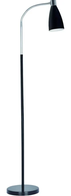 ORIVA Golvlampa Metall 140cm Svart/Krom