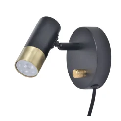 ORIVA Väggspot MiniGU10 10cm Svart/mässing