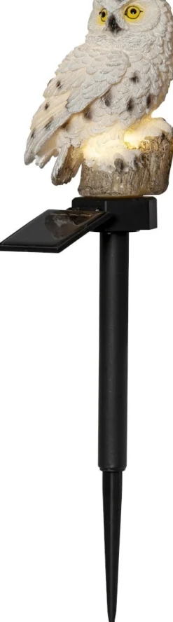 OWL Solcellsdekoration 33cm Beige