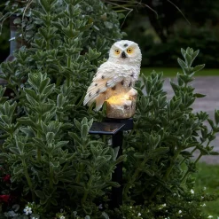 OWL Solcellsdekoration 33cm Beige