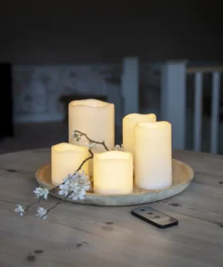 PAUL LED-Blockljus Fjärrkontroll 5-set Elfenben IP44