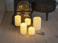 PAUL LED-Blockljus Fjärrkontroll 5-set Elfenben IP44