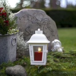 Paula Flamme LED Ljus Röd 10 cm Skymningsrelä