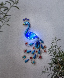 PEACOCK Solcellsdekoration Påfågel 52cm Flerfärgad