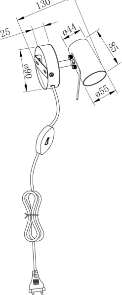 PILOT Väggspot 14,5cm Svart/Krom