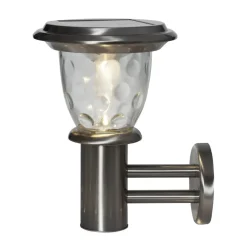 PIREUS Solcells-Vägglykta 27cm Rostfritt Stål