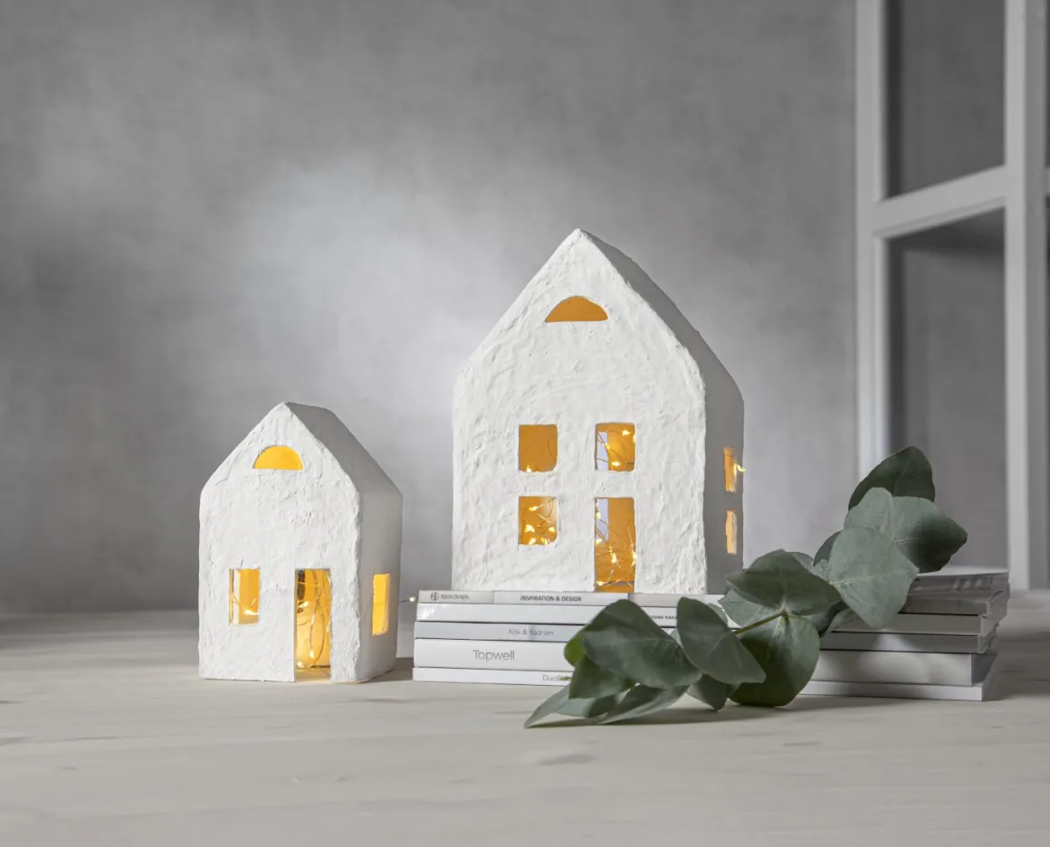 PLAIN Inomhusdekoration Hus 20cm Vit