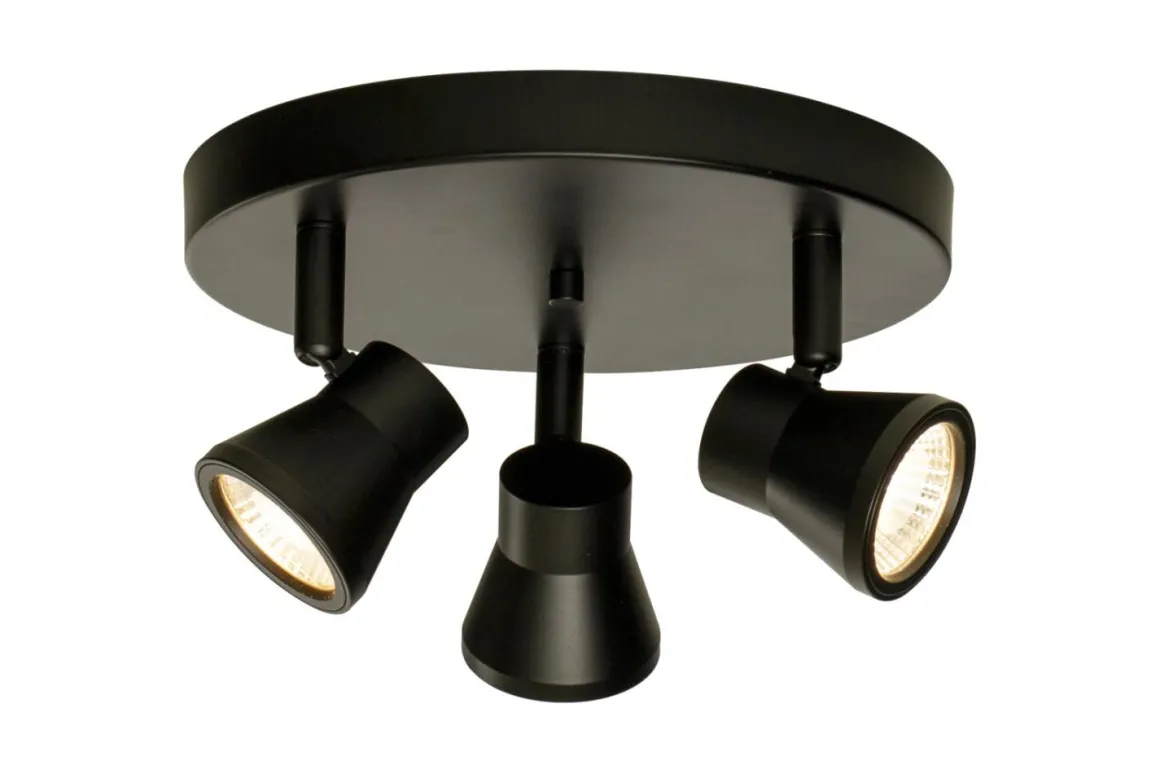 PLUTO Takspot Rund 3L Dimbar 20cm Svart