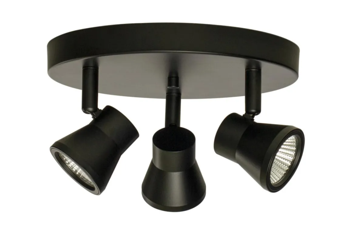 PLUTO Takspot Rund 3L Dimbar 20cm Svart