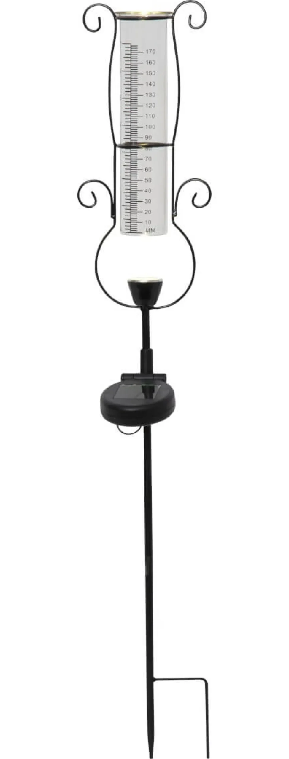 PLUVIO Regnmätare Solcell 65cm Svart