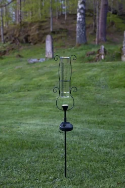 PLUVIO Regnmätare Solcell 65cm Svart