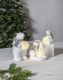 POLARE Dekorationsfigur Isbjörn Batteri 20,5cm Vit