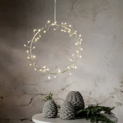 POPPY Hängande dekoration Batteri 20cm Silver