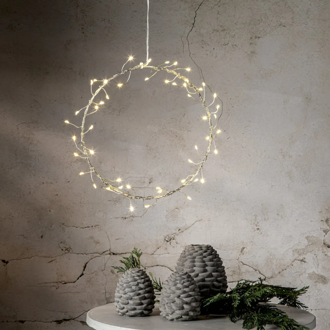 POPPY Hängande dekoration Batteri 20cm Silver