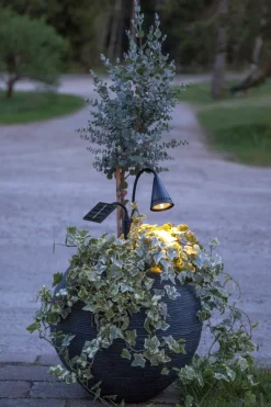 POWERSPOT Solcells-spotlight 34cm Svart Varmvit IP44