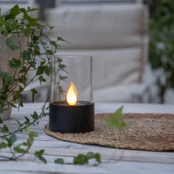 PULOUN Solcellslykta 14cm Svart