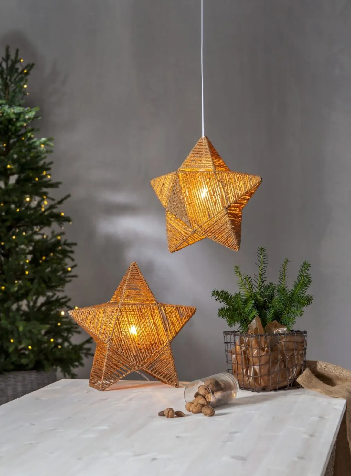 RAPPE Stjärna på fot 43cm Brun