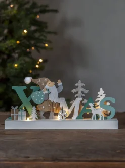 REINBEK Batteriljusstake Tomte 15cm Vit