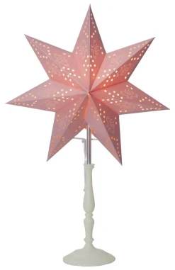 ROMANTIC Stjärna på fot 55cm Rosa