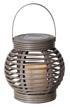 ROTANG Solcells-Lykta 16cm Grå