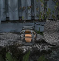 ROTANG Solcells-Lykta 16cm Grå