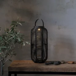 RUNDA Solcellslykta 30cm Svart