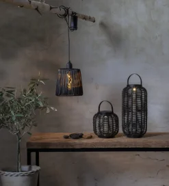 RUNDA Solcellslykta 30cm Svart