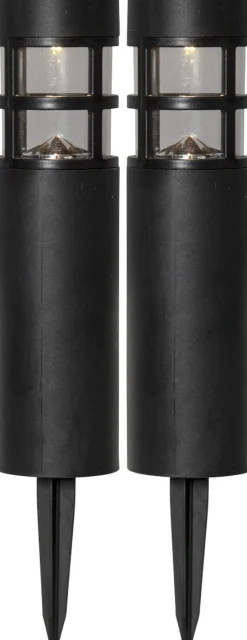 RUNDI Solcells-pollare 2-Pack 28cm Svart