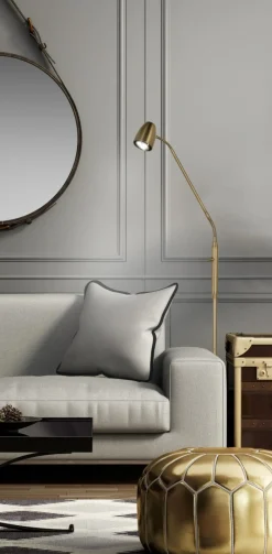 SANDNES Golvlampa 140cm Antik