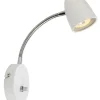 SANDNES Vägglampa 24cm Vit/Krom