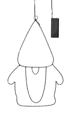 SANTA Tomtesiluett Batteri 20LED 37cm Svart