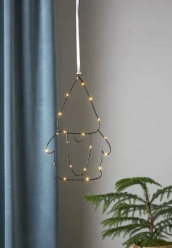 SANTA Tomtesiluett Batteri 20LED 37cm Svart
