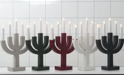 SELMA Träljusstake 25cm Elefantgrå