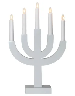 SELMA Träljusstake 25cm Grå